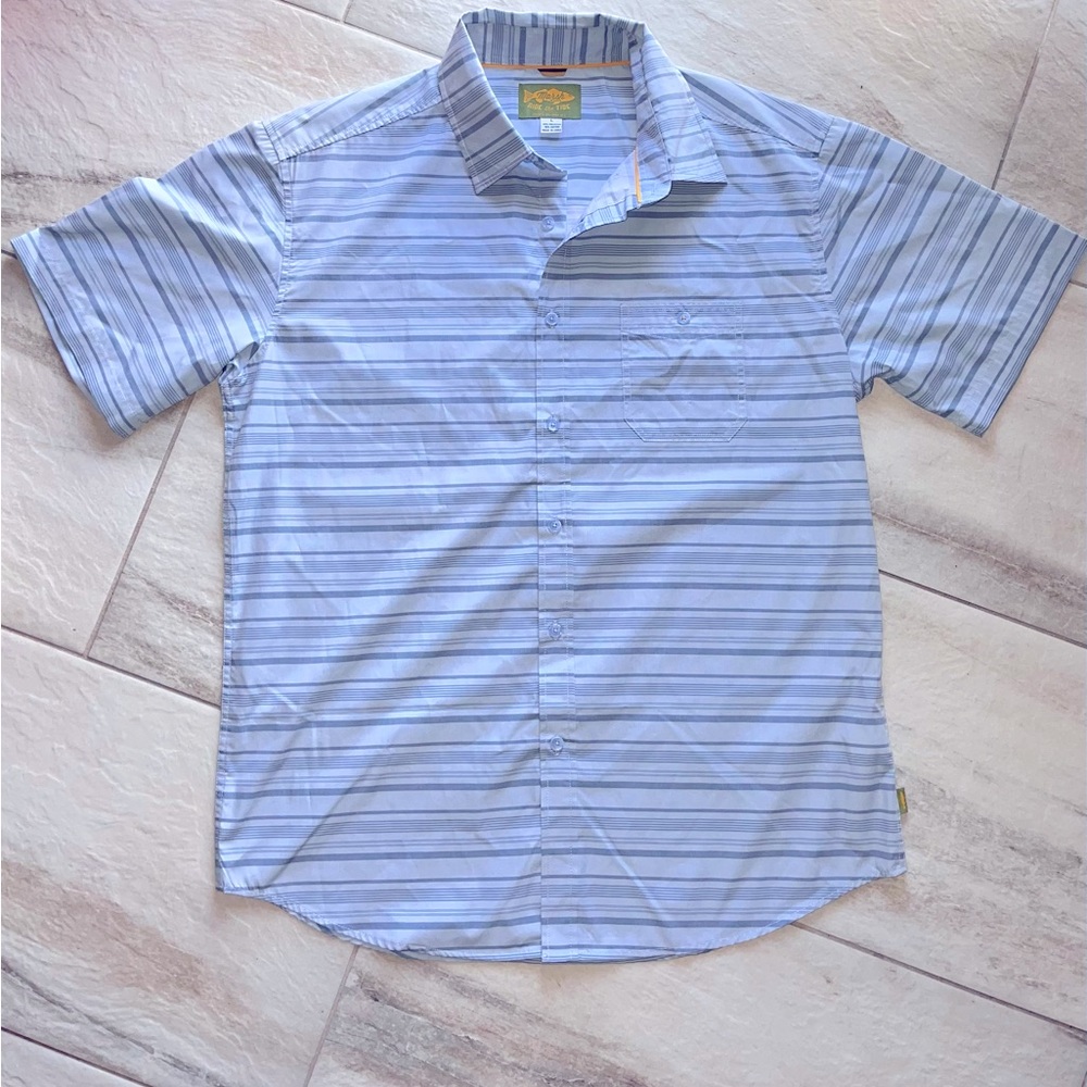 New Men’s Marsh Ride the Tide Blue Button Down Collared Shirt